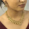 Jaipur Design Arts Gold Plated Choker Necklace with Earrings