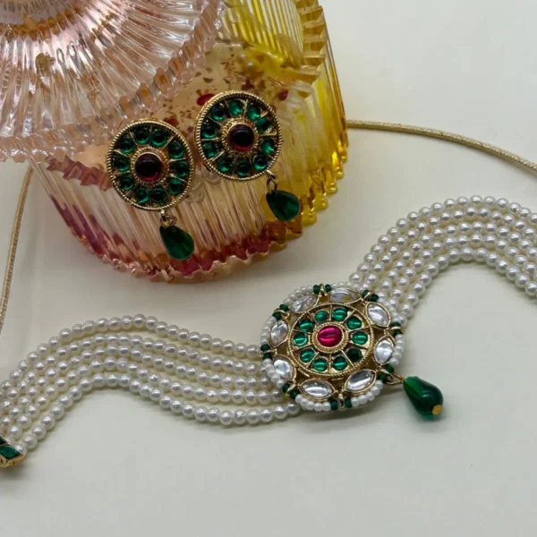 Wedding Kundan Pearl Choker Necklace Design