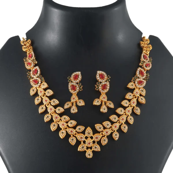 South Indian Wedding Jewelry – Gold Plated Choker Set
