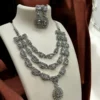 AD CZ Necklace Set with artificial diamonds for brides