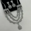 Sparkling cubic zirconia bridal necklace with earrings